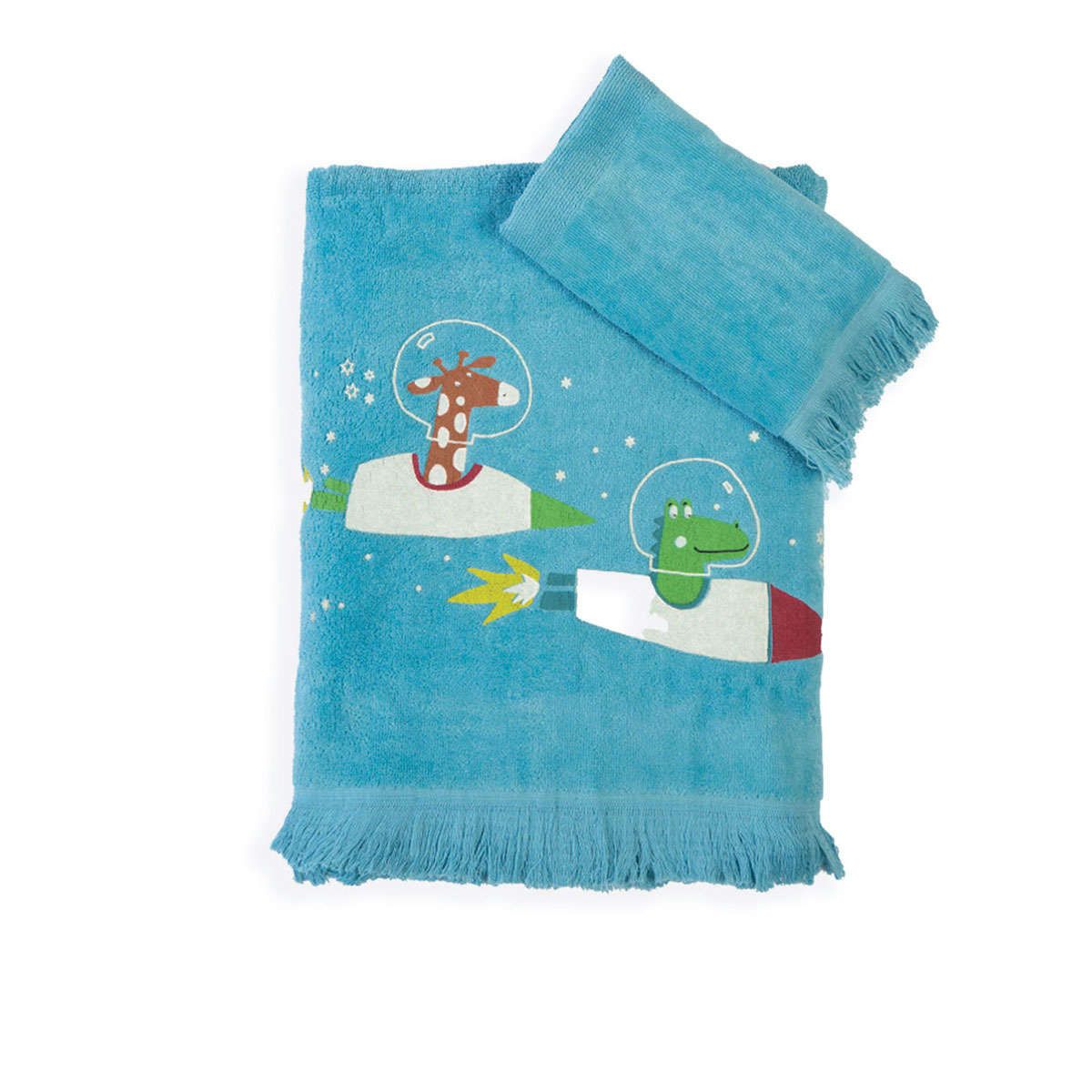 Παιδικές πετσέτες σετ Space Zoo petrol nef nef