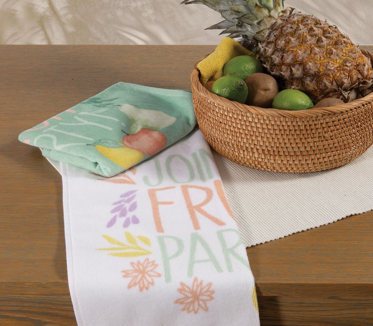 Ποτηρόπανο βελουτέ Fruit Party white nef nef homeware