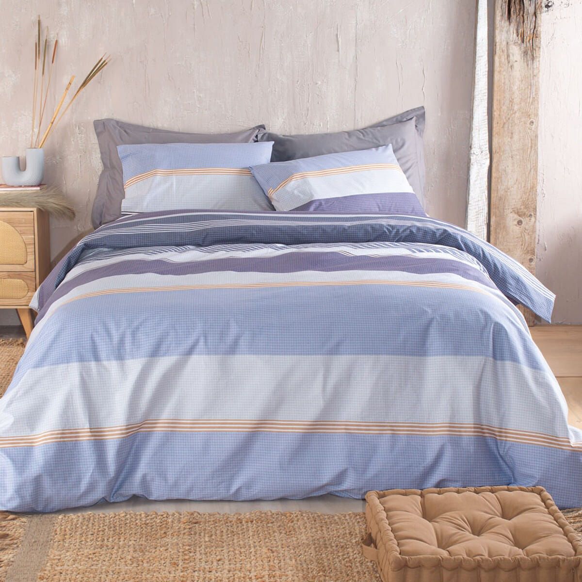 Σεντόνια king size σετ Boost blue rythmos