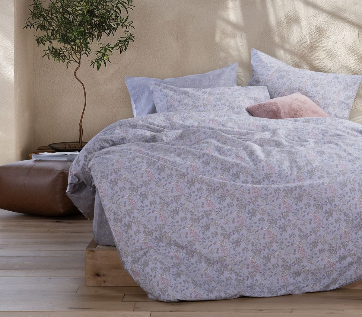 Σεντόνια μονά με λάστιχο σετ Odete grey nef nef homeware