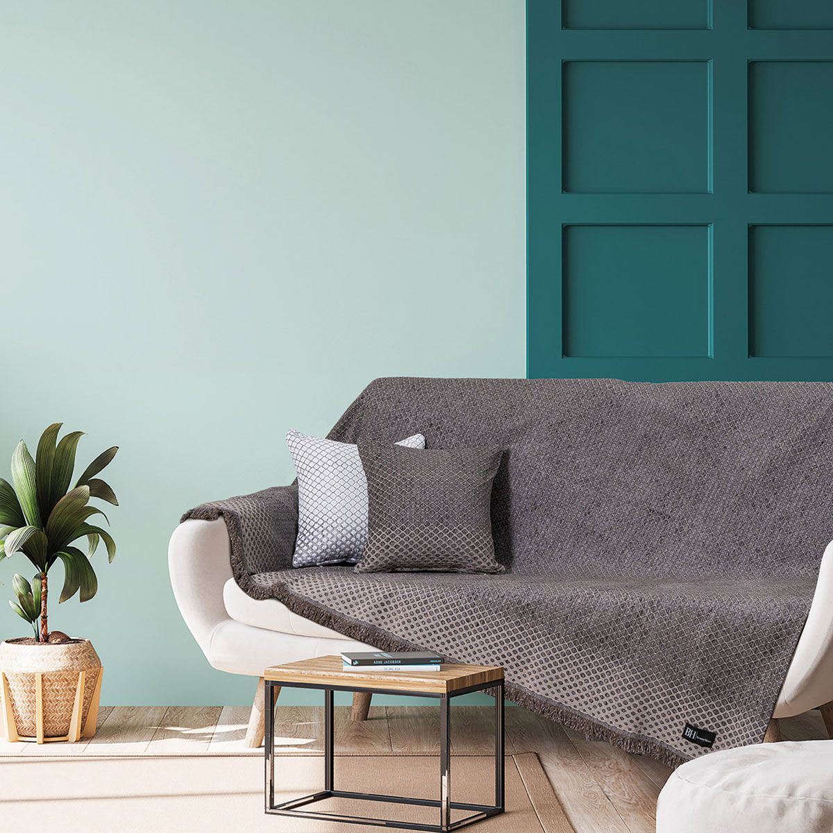 Σετ ριχτάρια πολυθρόνας, διθέσιου και τριθέσιου καναπέ Art 8543 dark grey beauty home