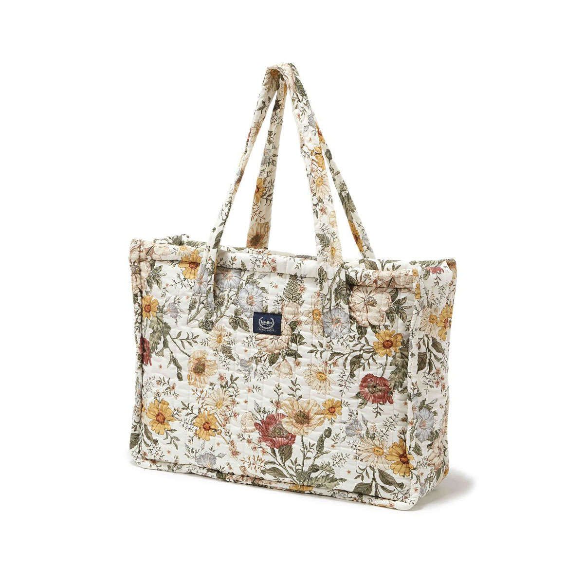 Τσάντα mommy bag mollet quilted Vintage Meadow grey La Millou